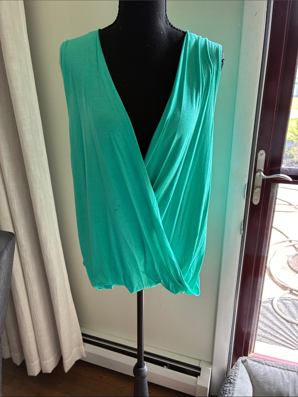 Azules Teal Green Wrap Crop Top NWOT